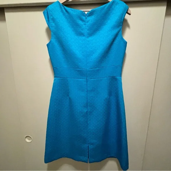 Tahari Sleeveless Turquoise Sheath Dress with Belt Detail size 8 - Picture 6 of 6